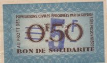 France 0.50 Franc averstamp 5 Franc  Bon de Solidarité - WWII - 1941-1942 - VF