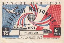 France 1/10 Loterie Nationale  - 1941 - TTB