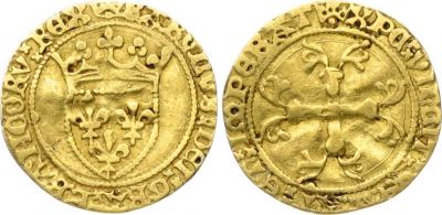 France 1/2 Ecu d\'Or  la couronne, Charles VII (1422-1461)
