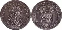 France 1/2 Ecu Louis XIV long hair - 1650 - Rennes - Silver