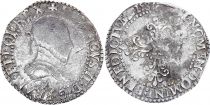 France 1/2 Franc, Henri III  Col Fraisé - 1587 A Paris - Silver - F to VF