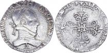 France 1/2 Franc, Henri III  Col Plat - 1578 A Paris - Argent - TTB
