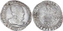 France 1/2 Franc, Henri III  Col Plat - 1578 B Rouen - Argent - TB