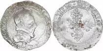 France 1/2 Franc, Henri III  Col Plat - 1579 B Rouen - Silver - VF