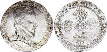 France 1/2 Franc, Henri III  Col Plat - 1579 H La Rochelle - Argent - TTB