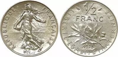 France 1/2 Franc Seed sower - 1975 - UNC