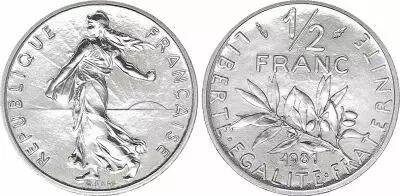 France 1/2 Franc Seed sower - 1981 - UNC