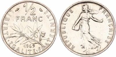 France 1/2 Franc Semeuse  - 1969