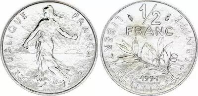 France 1/2 Franc Semeuse - 1991 frappe m�daille