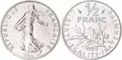France 1/2 Franc Sower 1990