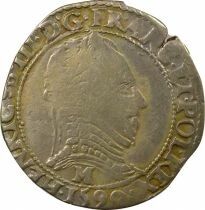 France 1/2 Silver Franc, in the name of Henry III - 1590 M Toulouse