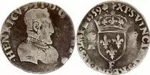 France 1/2 Teston Henri II - 1er type - 1559 F Angers - Argent
