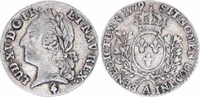 France 1/20 Ecu Louis XV - Vieille T�te 1779 - A Paris - frappe posthume