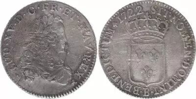 France 1/3 Ecu Louis XV - Arms 1723 B Rouen
