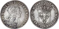 France 1/4 Ecu Louis XIII - 1643 A Paris Silver