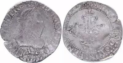 France 1/4 Franc  Henri III Col Frais� - Argent - 1576 A