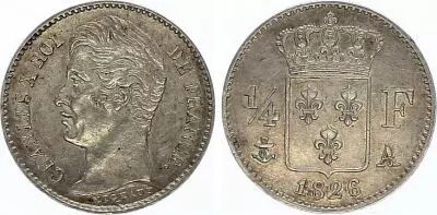 France 1/4 Franc Charles X - 1826 A Paris Argent