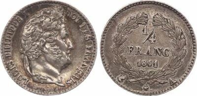 France 1/4 Franc Louis Philippe I - 1841 A Paris - Silver
