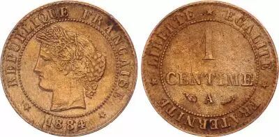 France 1 Centime Ceres - 1884 A Paris - Beam
