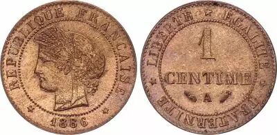 France 1 Centime Ceres - 1886 A Paris - Beam