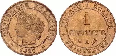 France 1 Centime Ceres - 1897 A Paris - Flashlight