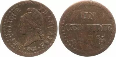 France 1 Centime Dupr� - An 6 A Paris