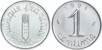 France 1 centime Epi - 1991 BU frappe m�daille