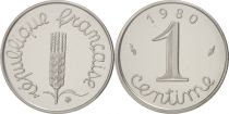 France 1 Centime Epi Piéfort 1980 - sous sachet Monnaie de Paris - Argent