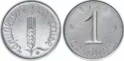 France 1 Centime Grain sprig - 1989 - UNC