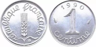 France 1 Centime Grain sprig - 1990 FDC