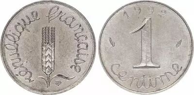 France 1 Centime Grain sprig - 1992 - UNC