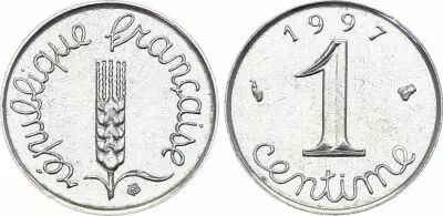 France 1 Centime Grain Sprig - 1997- BU Strike