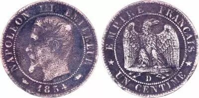 France 1 Centime Napoleon III - 1854 D Lyon