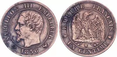 France 1 Centime Napoleon III - 1856 W Lille