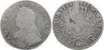 France 1 Ecu Louis XV crowned round arms of France with sprays - 1731 Pau