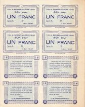 France 1 F , Romilly-sur-Seine Planche uniface incluant 4 épreuves recto et 4 verso, Série A, Non émis