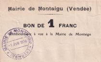 France 1 F Montaigu - City Hall of Montaigu - 01-04-1916