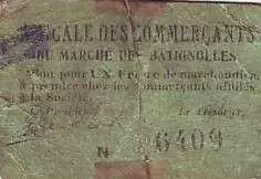France 1 F Paris March� de Batignolles