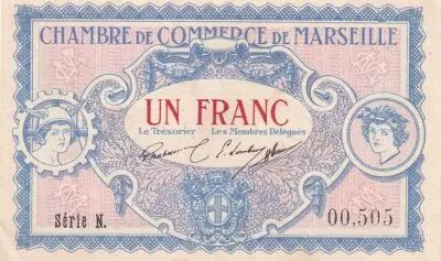 France 1 Franc  - Chamber of Commerce  - Marseille - 05-06-1917 - Serial N