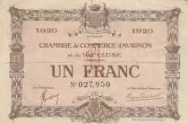 France 1 Franc - Avignon Chamber of Commerce - 1920 - Number 027