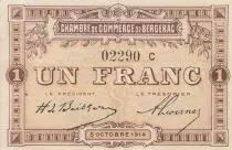 France 1 Franc - Bergerac Chamber of Commerce - 05-10-1914 - Seriel C