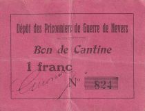 France 1 Franc - Bon de cantine - Dépôt des prisonniers de guerre de Nevers