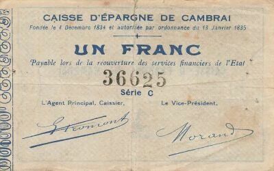 France 1 Franc - Caisse d\'Epargne de Cambrai - S�rie C