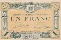 France 1 Franc - Chamber of  Commerce - Angoulême -  1915