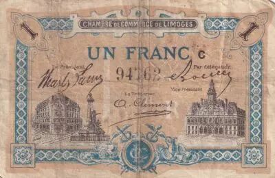 France 1 Franc - Chamber of  Commerce - Limoges - 1914 - Serie C