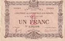 France 1 Franc - Chamber of Commerce - Avignon - 1920