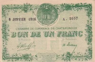 France 1 Franc - Chamber of Commerce - Ch�teauroux - 1915 - S�rie A 2057