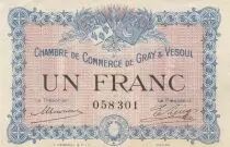France 1 Franc - Chamber of commerce - Gray and Vesoul - 04-10-1915 - Serial 058