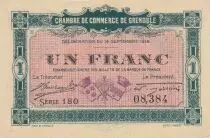 France 1 Franc - Chamber of Commerce - Grenoble - 14-09-1916 - Serial 180