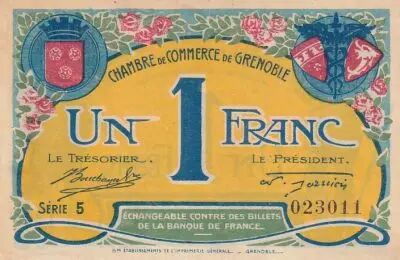 France 1 Franc - Chamber of Commerce - Grenoble - 1917 - S�rie 5